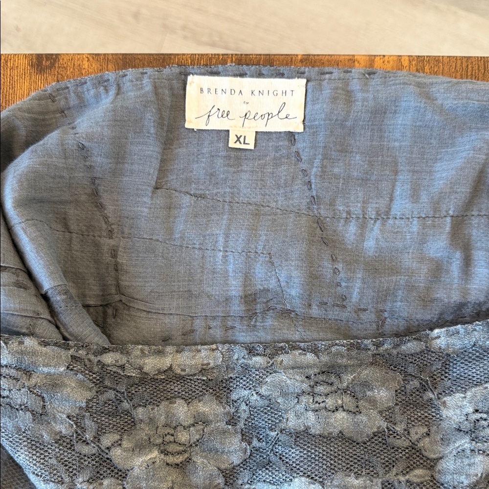 Free People Charcoal Gray Asymmetrical Layered Tulle Skirt - Picture 3 of 5